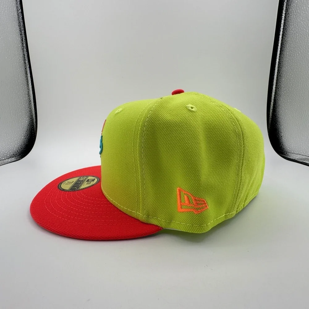 Los Angeles Dodgers Cyber Highlighter Fitted Hat Sz 7 5/8 New Era 59FIFTY Green